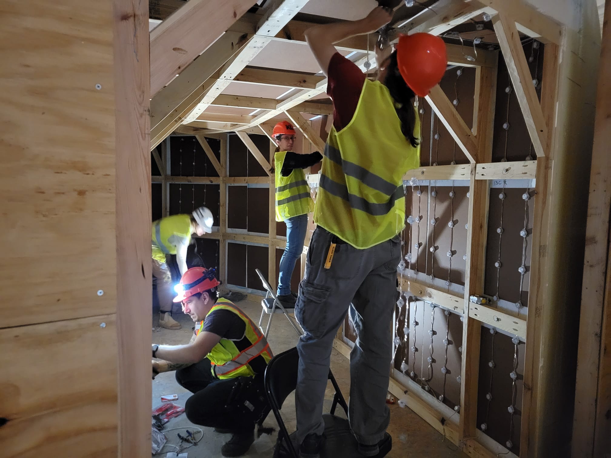 Knabe Labs team installing LEDs